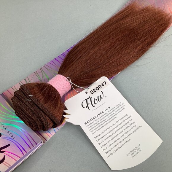 10" Flow #33 Auburn  Yaki Straight 100% Human Hair Extensions by Outre - Picture 3 of 4